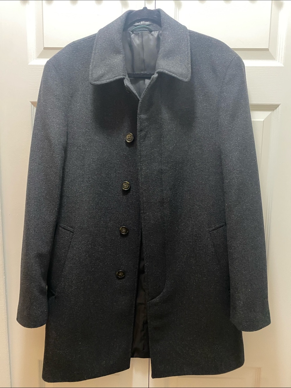 Lauren Ralph Lauren Men’s Wool Blend Overcoat Jacket Black - Size 40L (Long)